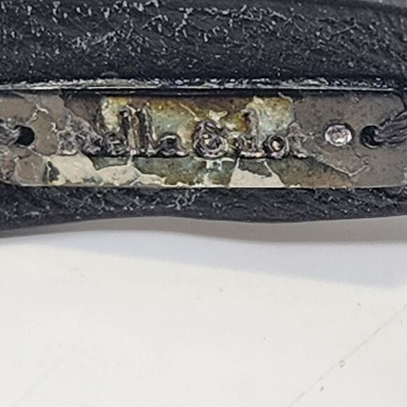 Stella and Dot Cady Wrap Leather Bracelet Black Silver Adjustable Edgy Biker - Picture 4 of 5